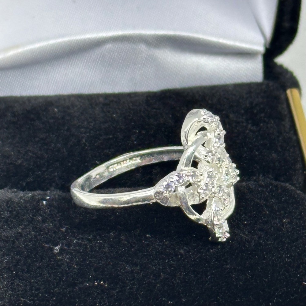 Sterling Silver Celtic Knot Ring Size 6.5 Cubic Zirconia Statement‎ Band - Picture 4 of 7
